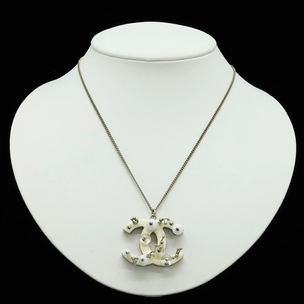 CHANEL White Logo Necklace - Picture 7 of 8